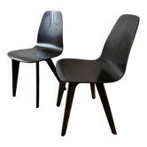 Chaises design années 90 bois courbé laqué (X2)
