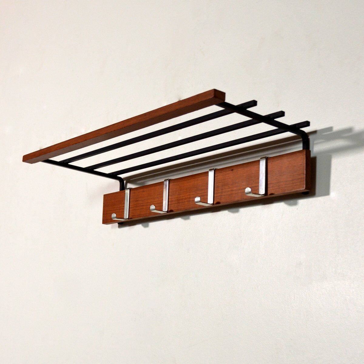 Scandinavian teak coat rack 1960s
