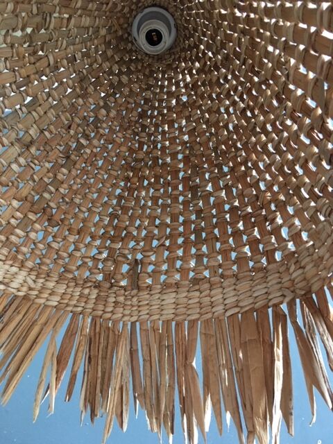 Suspension rattan and raffia