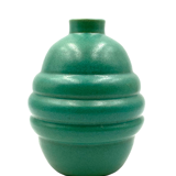 Art deco turquoise faience vase, france 1940s