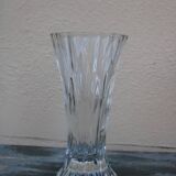 Striated glass vase