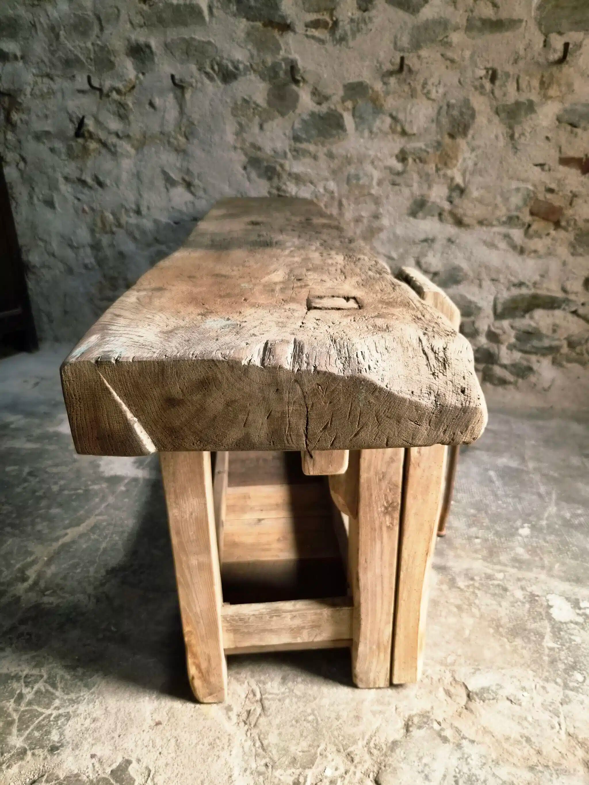 Ancient French oak table | Rustic console | 19th century