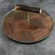 Plateau à fromage vintage rond marqueterie plateau verre tournant 28,5 cm