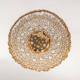 Chandelier in gilded brass and crystal glass inlaid by Palwa, Germany, 1970s.