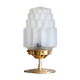 Table lamp in old glass art deco skyscraper and brass vintage bedside lamp