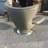 Chair swivel House Moss leather grey year 2000