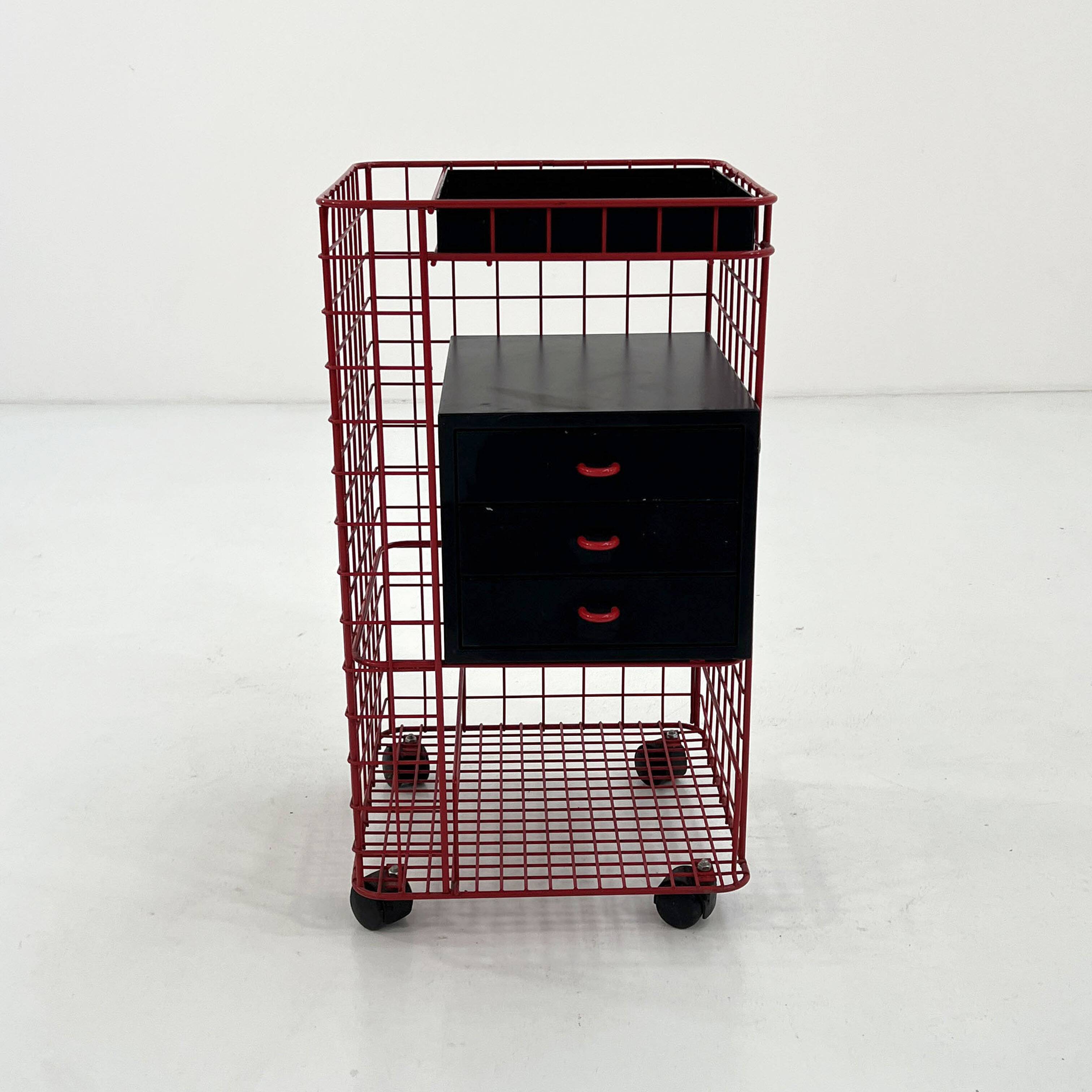 Office furniture on wheels with metal drawers, 1980s