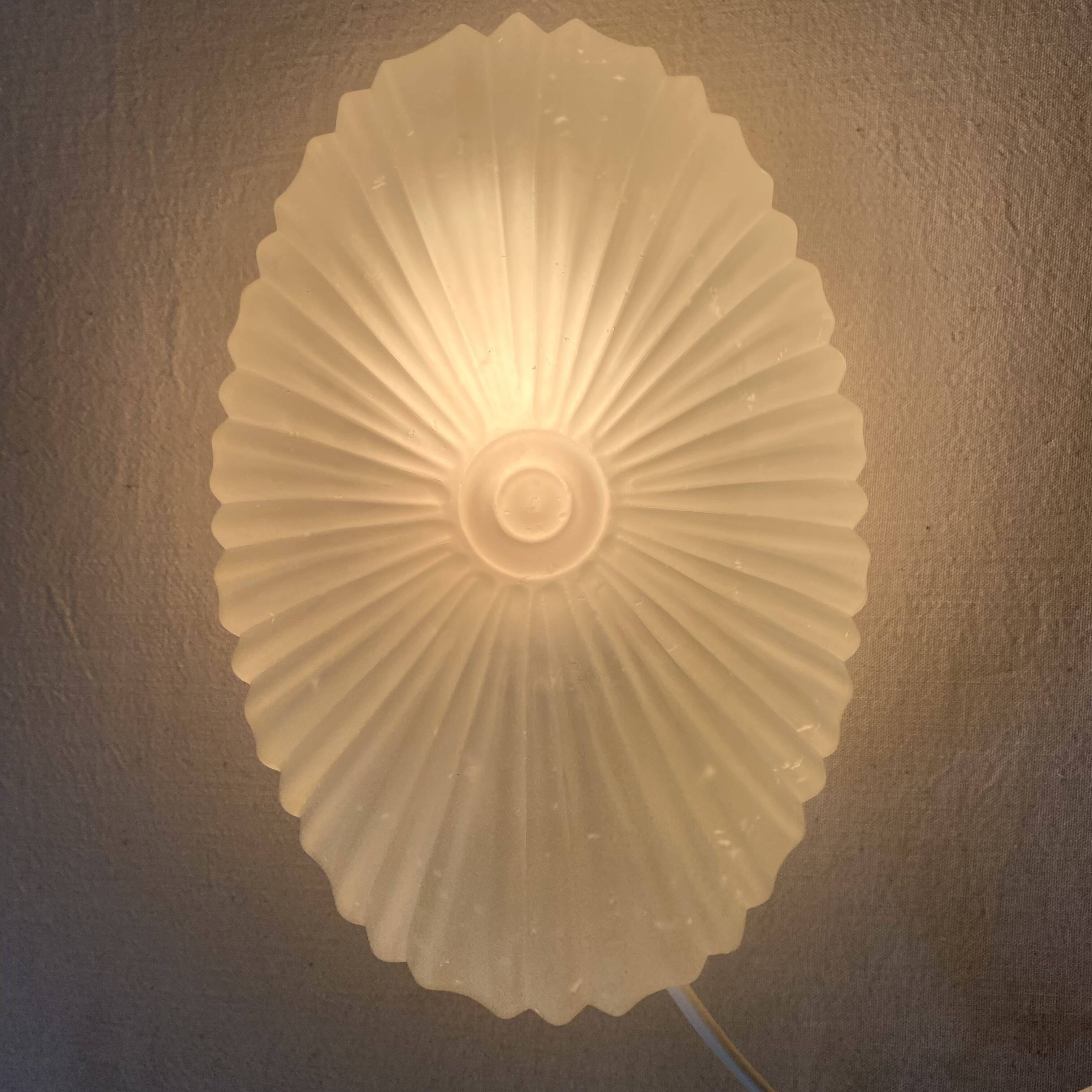 Vintage oval frosted glass ceiling light