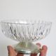 Glass and foot candy in silver metal, molded glass, Vintage French, authentic