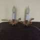 Pair of bedside lamps in chiselled bronze - bird shape -