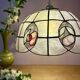 Vintage mother-of-pearl and brass lampshade pendant light with fruit decorations (2)