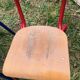 Set of 5 school chairs years '70 in red and blue