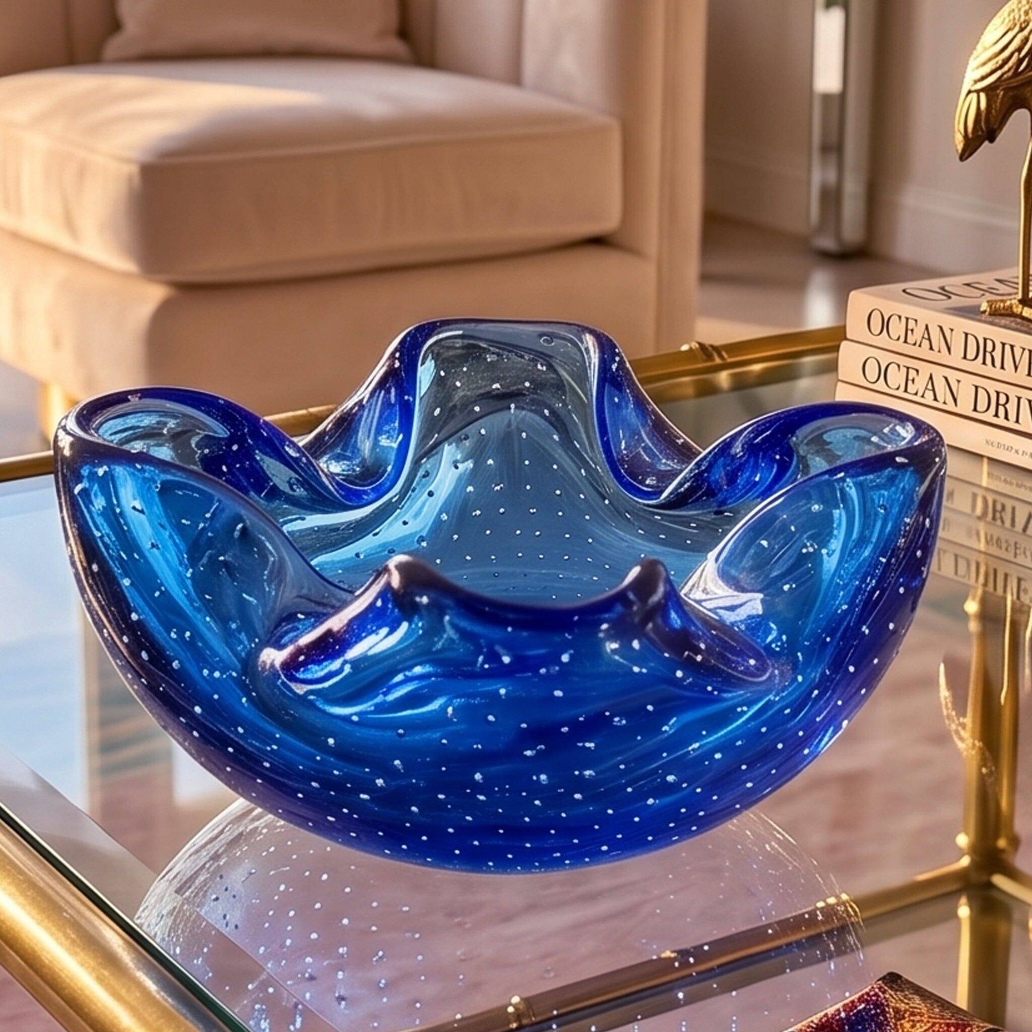 1960s Mid-century Ashtray or Catchall in Bullicante Murano Glass by Flavio