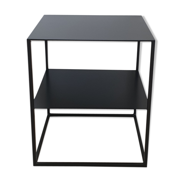 Table chevet metal 2 plateaux laredoute janik noir | Selency