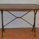 Table bistro with base in cast iron and top in oak