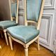 4 louis xvi chairs in blue velvet and lacquered wood