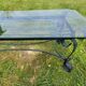 Italian glass and wrought iron coffee table