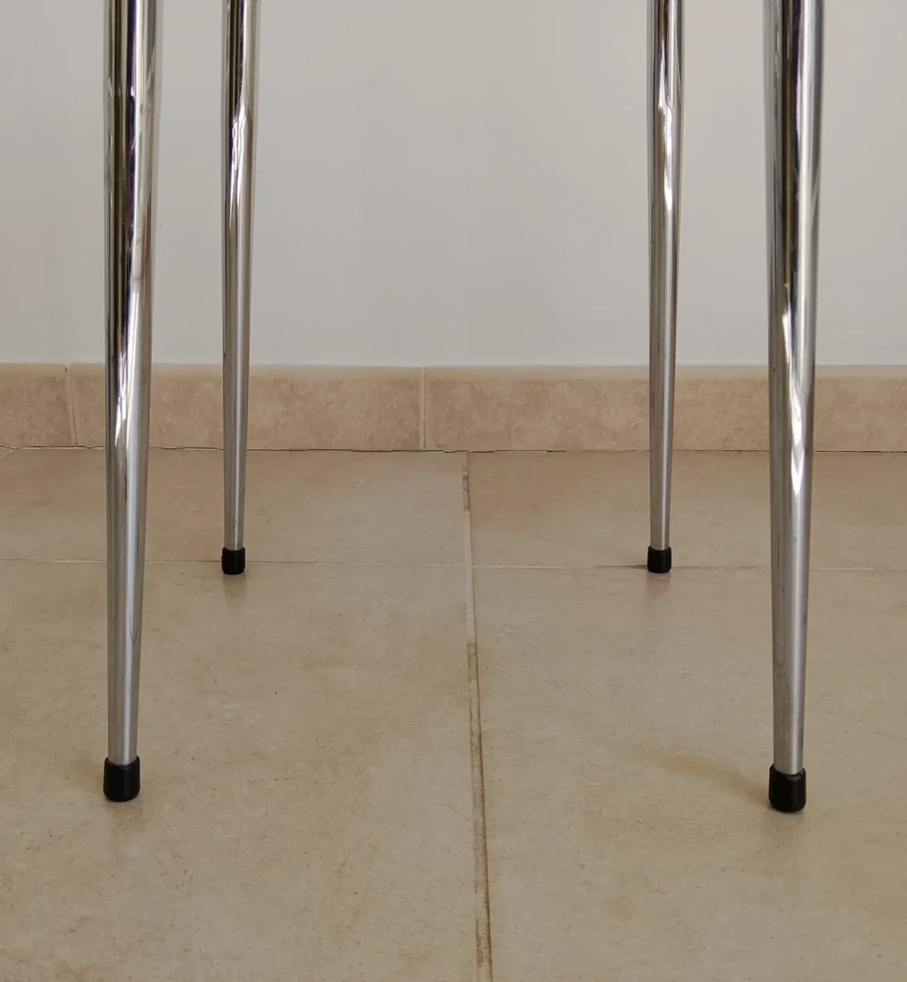 Tabouret rond vintage en formica années 70