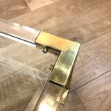 Vintage coffee table in plexiglass and gilded metal, 1970