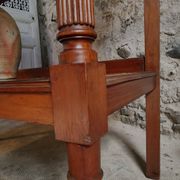 Console en acajou antique avec tiroir et étagère, table de service française, vers 1900