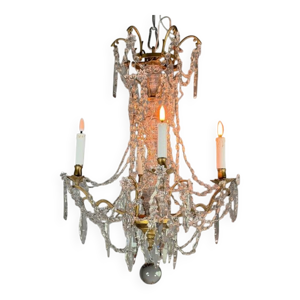 Lustre en bronze et pampilles