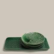 Set de 4 assiettes et 1 plat Verde