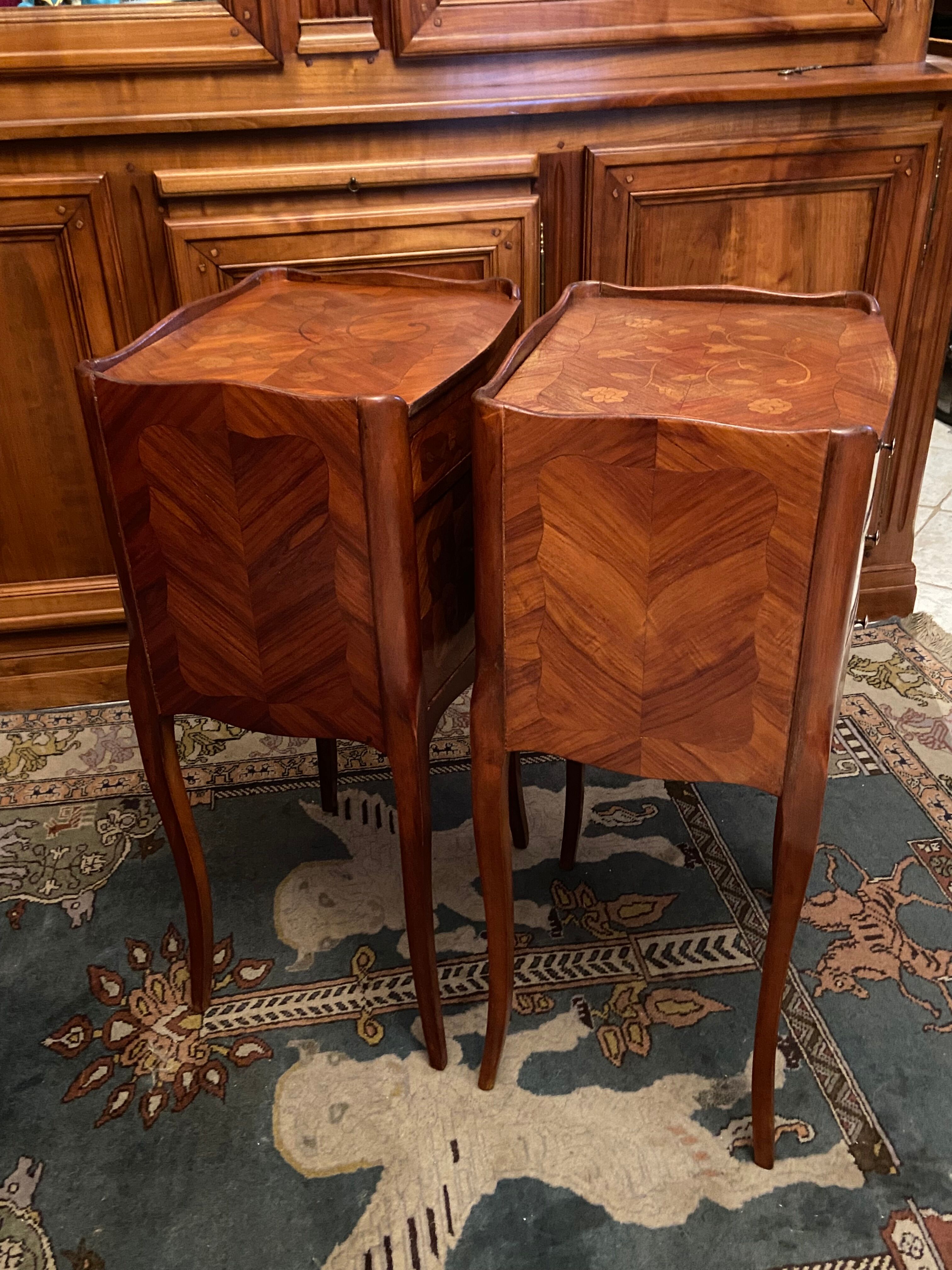 Pair of bedside tables Louis XV style