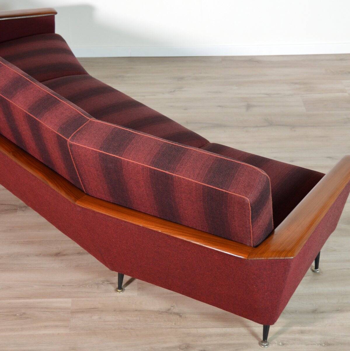 Rare curved vintage teak canapé 1950s / Decor series Deutschland 83