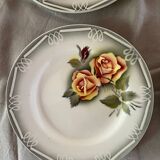 6 Digoin Sarreguemines Adele dinner plates 1940s 1950s