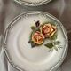 6 Digoin Sarreguemines Adele dinner plates 1940s 1950s