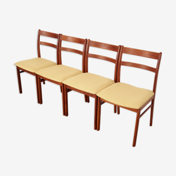 Set of four teak chairs, Danish design, 1970s, production: Denmark