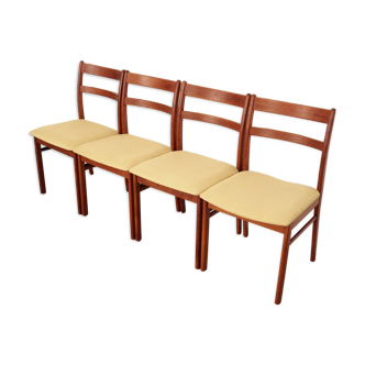 Set of four teak chairs, Danish design, 1970s, production: Denmark