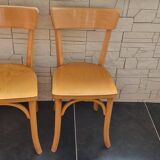 Set of 4 bistro chairs by A. Cartier, 1957