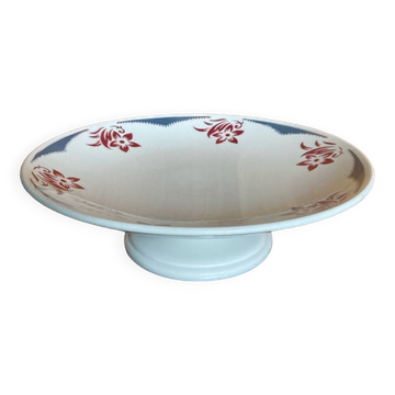 Plate mounted on pedestal Salins France Rouge E. Charbonnier