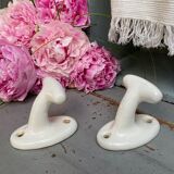 Pair of porcelain hooks