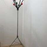 Wearing chrome parrot coat, black and multicolored balls