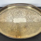 Silver metal serving tray