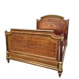 Napoleon bed in mahogany and gilded brass, Empire style