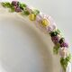 Plat de forme ovale barbotine fruits et fleurs