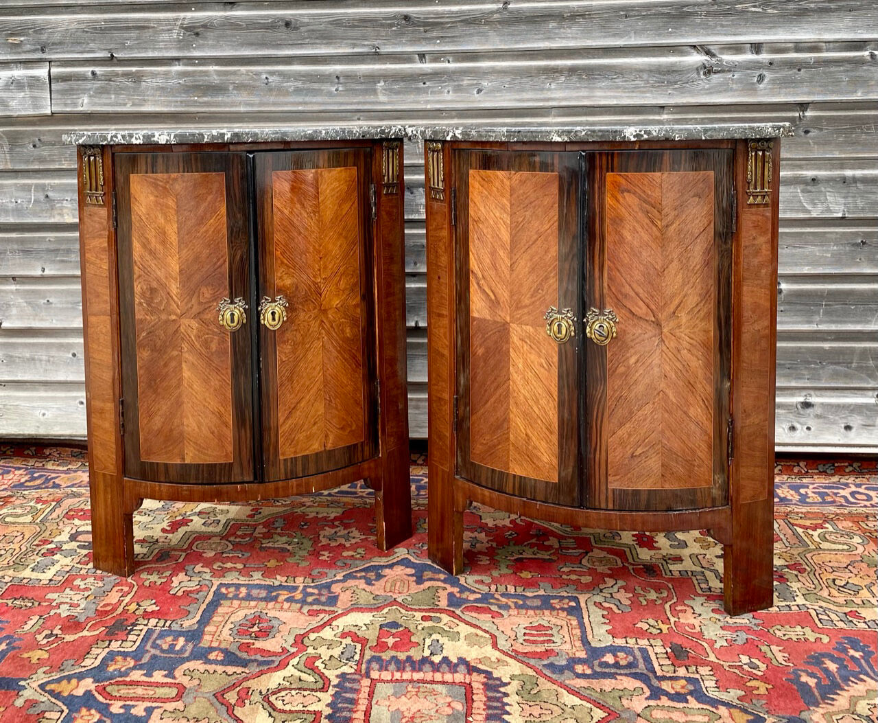 Pair of notches in marquetry style Louis XVI XIX century