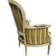 Set of 2 vintage striped baroque armchairs / individual chairs