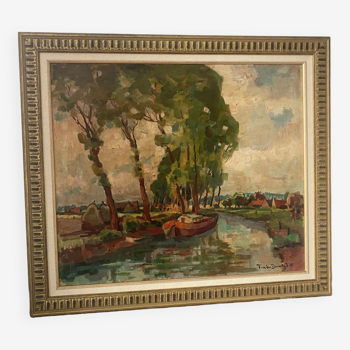 Paysage signé par un peintre Belge