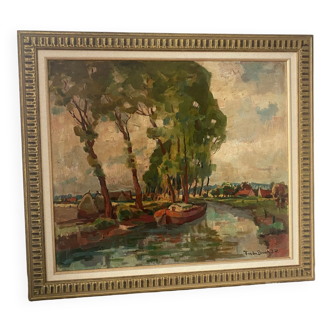 Paysage signé par un peintre Belge