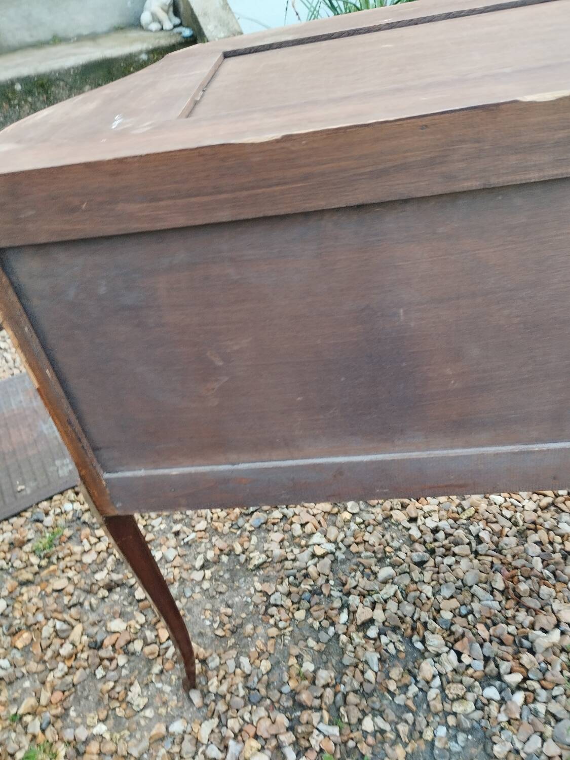 Commode ancienne marqueterie style louis xvi plateau marbre