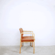Fauteuil en cuir et en bois 1990