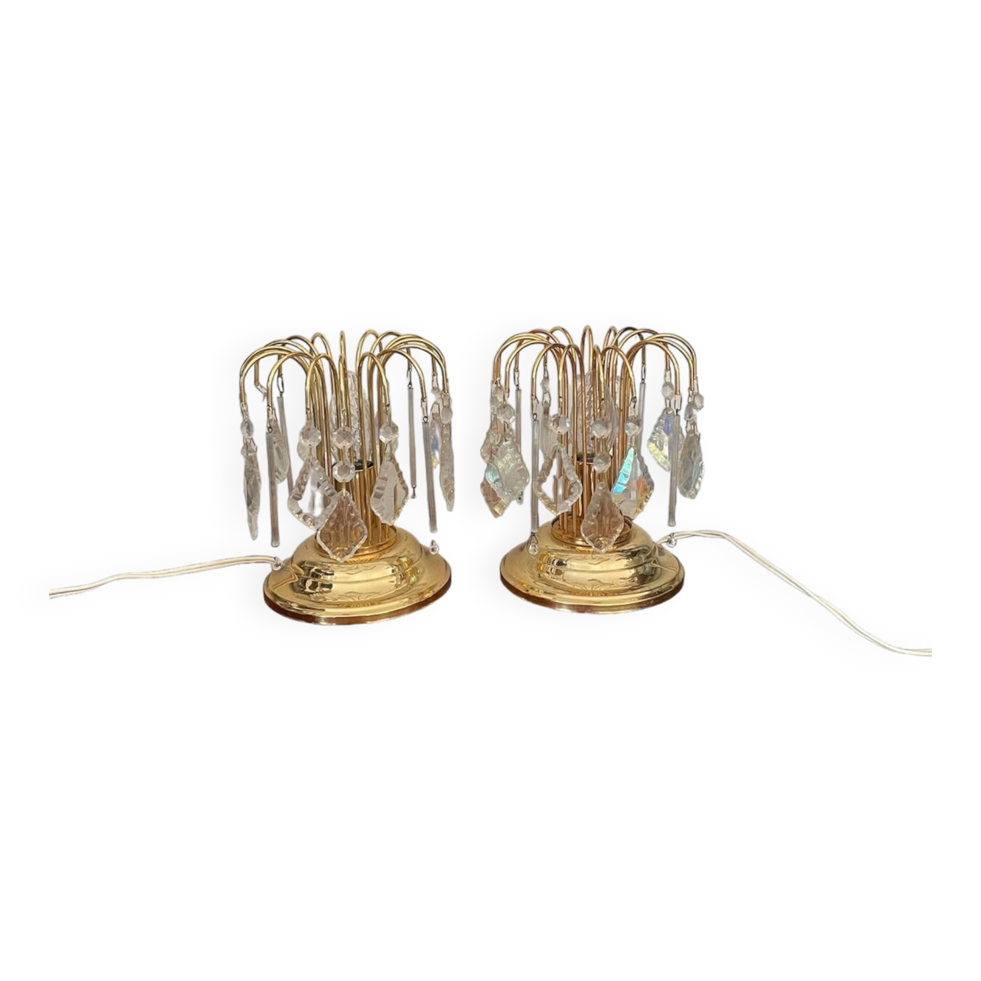 Pair of vintage gold accent lamps
