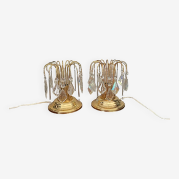 Pair of vintage gold accent lamps