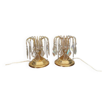 Pair of vintage gold accent lamps