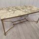 Marble and gilded metal coffee table