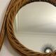 Vintage rattan tennis racket mirror